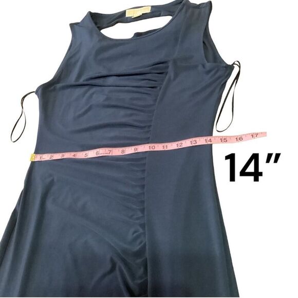 MICHAEL Michael Kors Sleeveless Cowl Back Fishtail Navy Blue Cocktail Dress - Picture 7 of 12